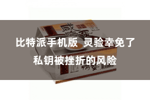 比特派手机版 灵验幸免了私钥被挫折的风险