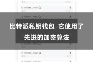 比特派私钥钱包  它使用了先进的加密算法