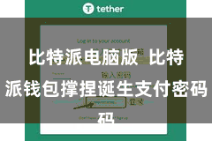 比特派电脑版  比特派钱包撑捏诞生支付密码